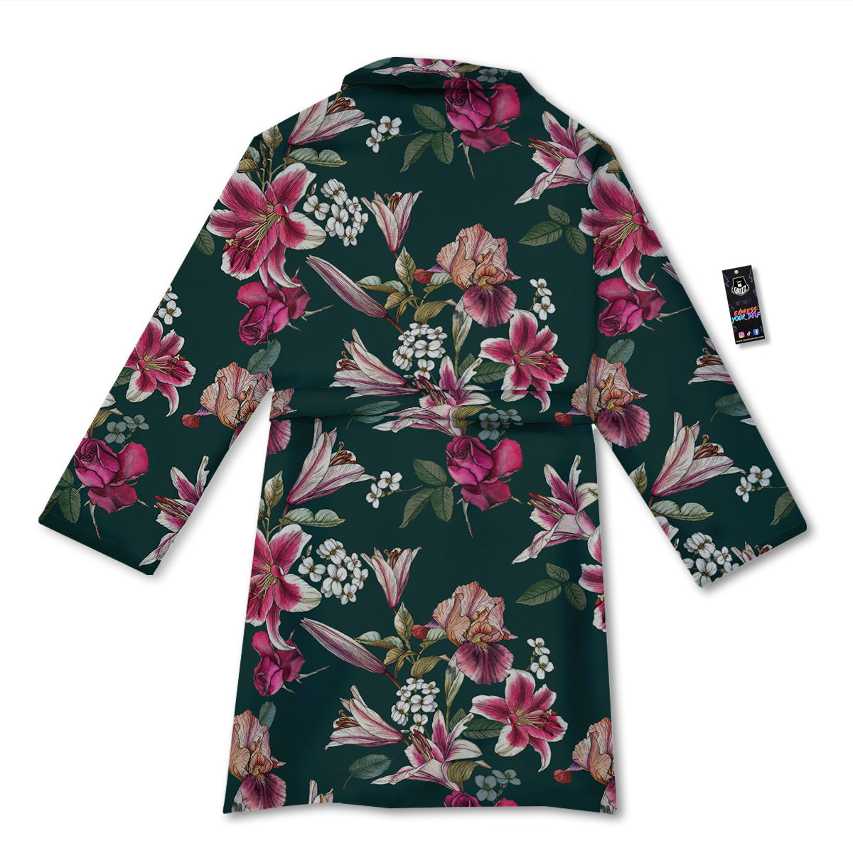 Lily Tropical Watercolor Print Pattern Bathrobe-grizzshop