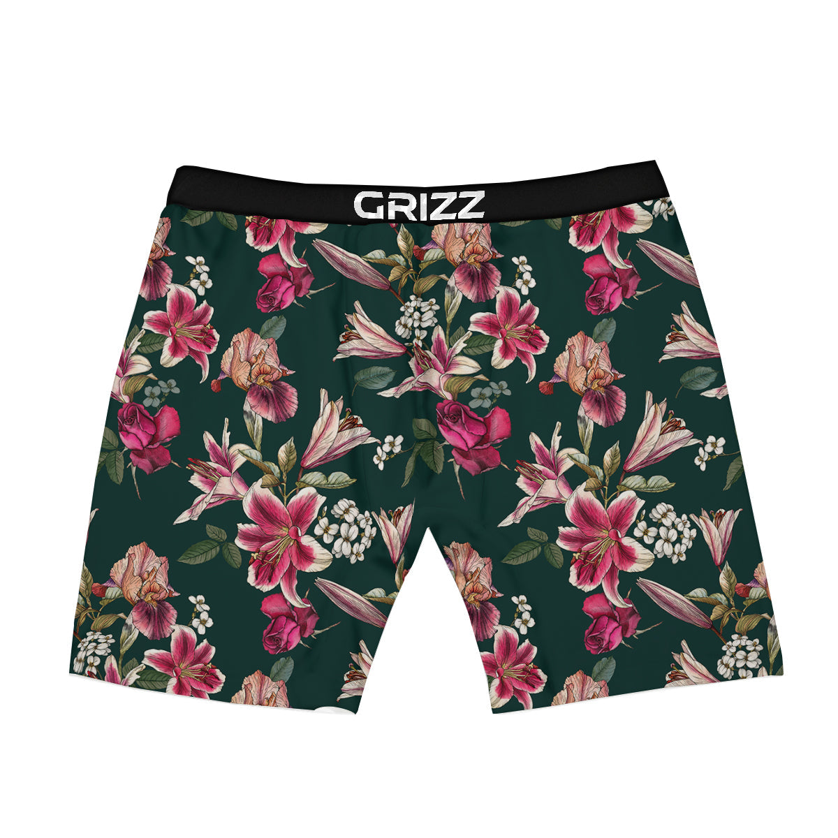 Lily Tropical Watercolor Print Pattern Boxer Briefs-grizzshop