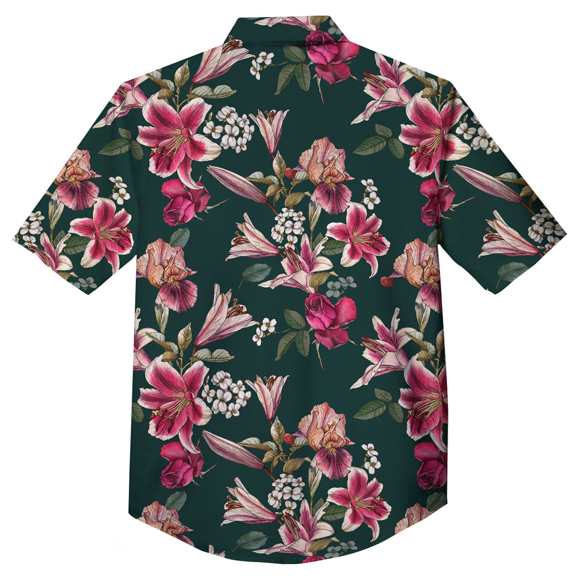 Lily Tropical Watercolor Print Pattern Button Up Shirt-grizzshop