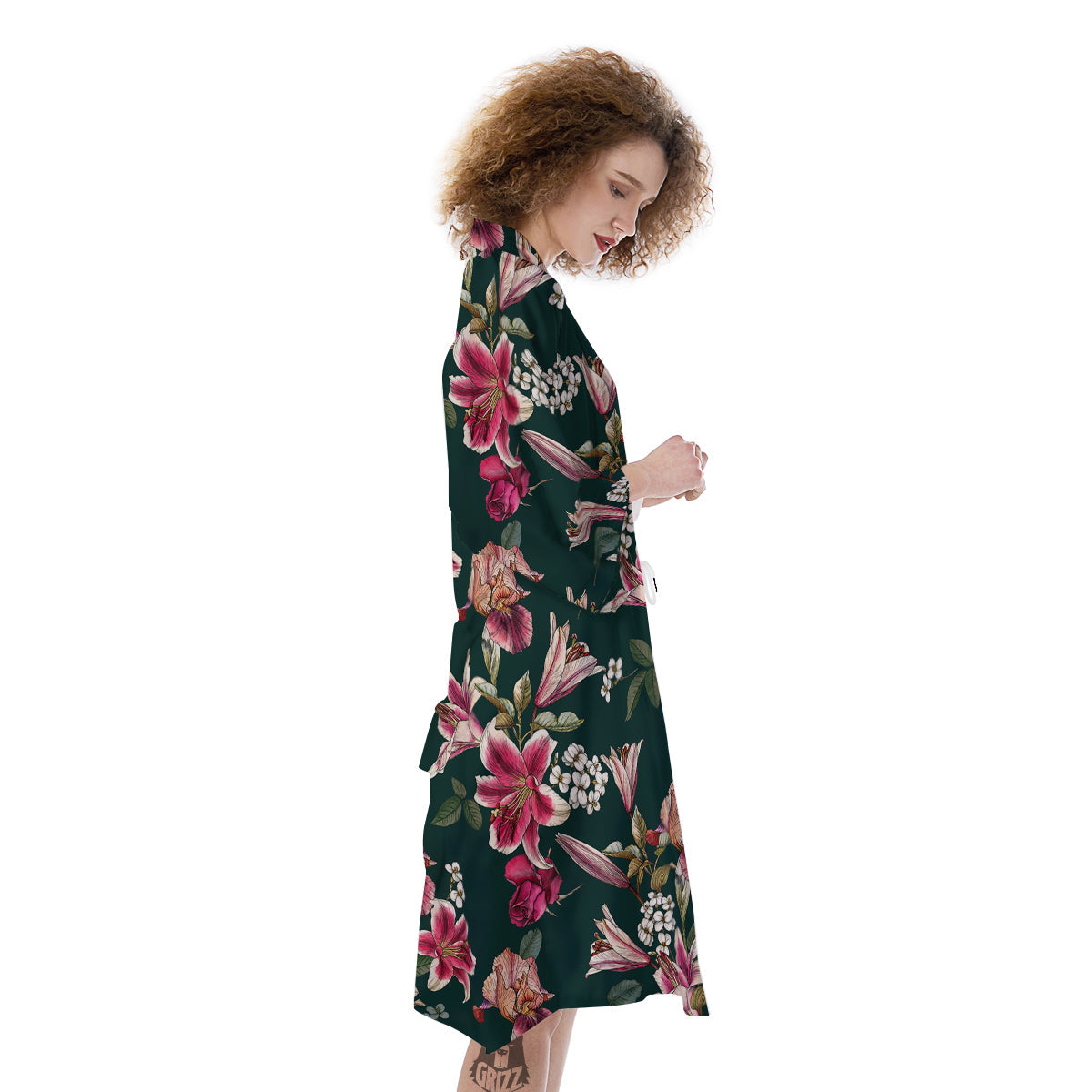 Lily Tropical Watercolor Print Pattern Kimono-grizzshop