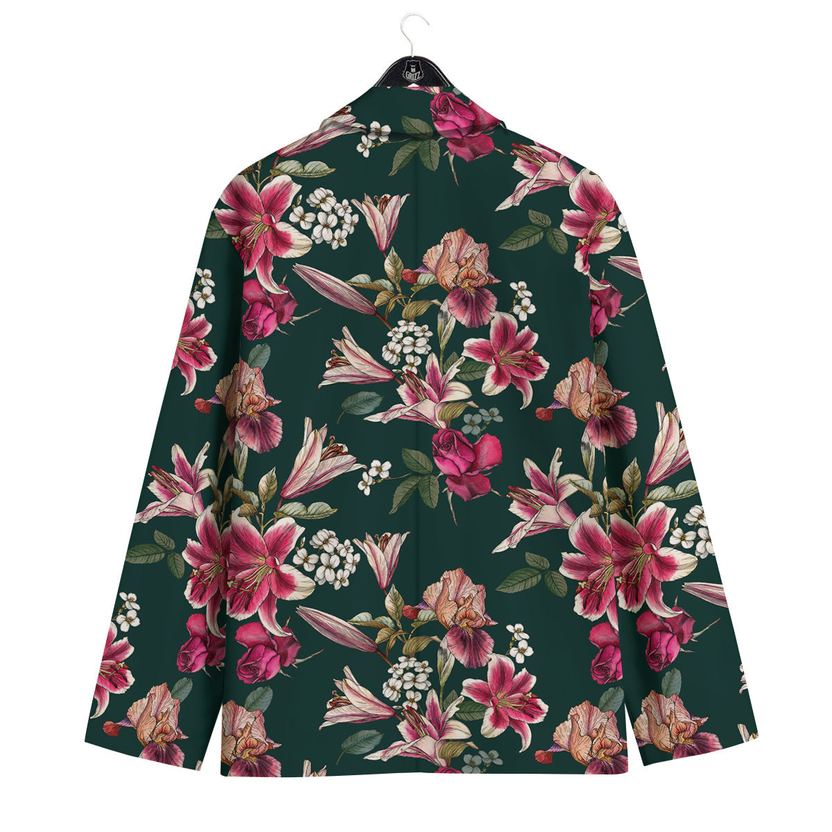 Lily Tropical Watercolor Print Pattern Men's Sport Coat-grizzshop