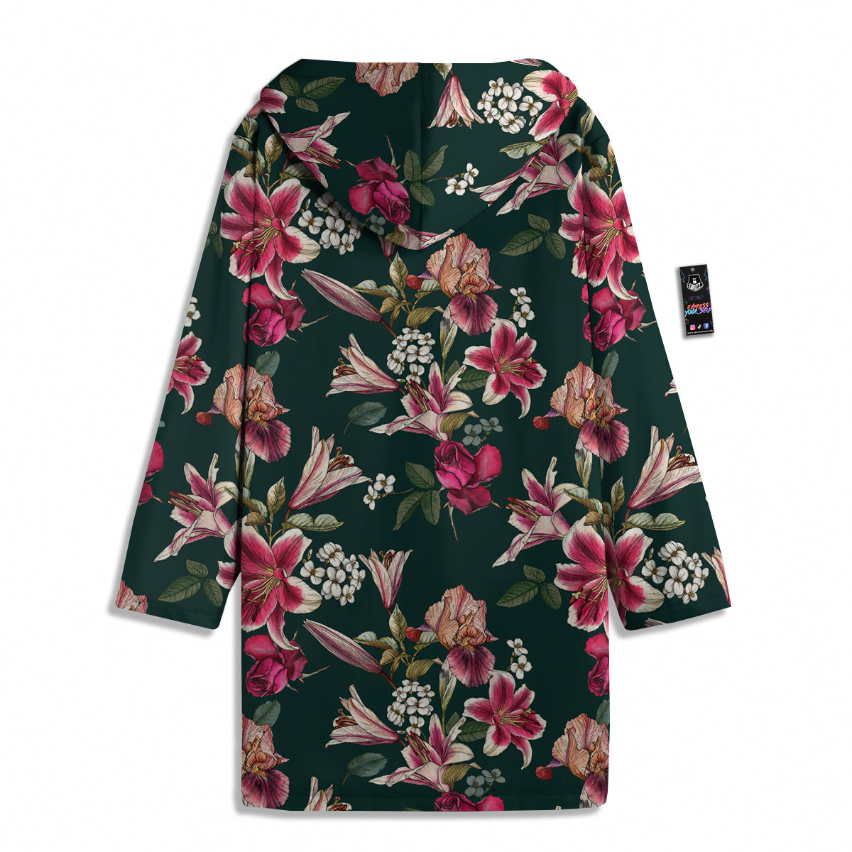 Lily Tropical Watercolor Print Pattern Men's Windbreaker Jacket-grizzshop