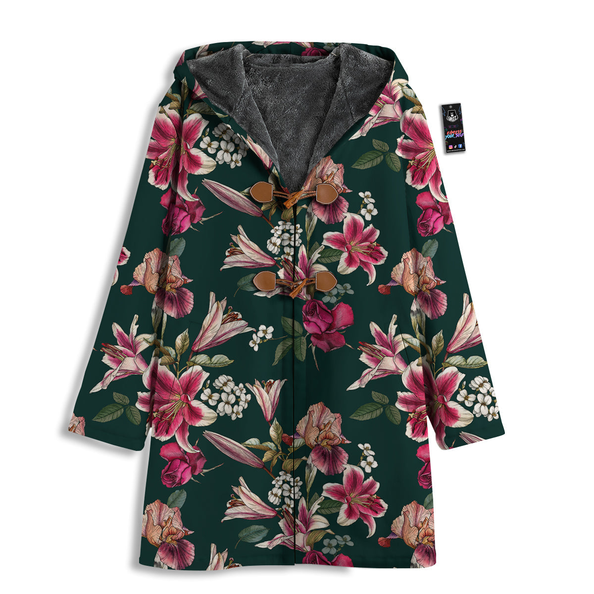 Lily Tropical Watercolor Print Pattern Men's Windbreaker Jacket-grizzshop