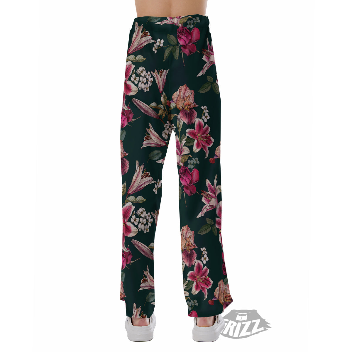 Lily Tropical Watercolor Print Pattern Pajama Pants-grizzshop