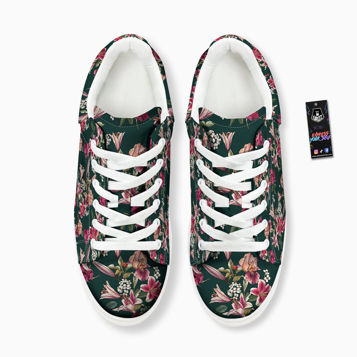 Lily Tropical Watercolor Print Pattern Platform Shoes-grizzshop