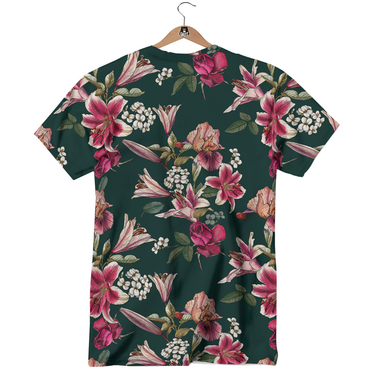 Lily Tropical Watercolor Print Pattern T-Shirt-grizzshop