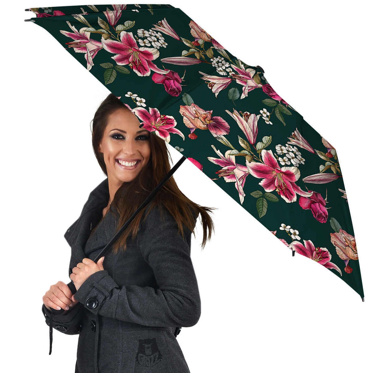 Lily Tropical Watercolor Print Pattern Umbrella-grizzshop