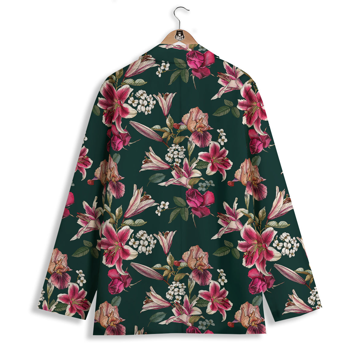 Lily Tropical Watercolor Print Pattern Women's Blazer-grizzshop