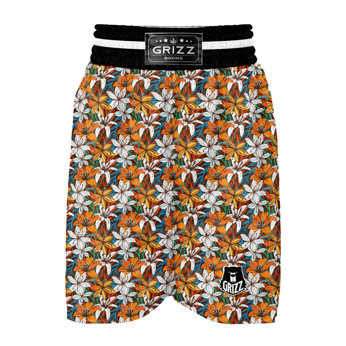 Lily Vintage Color Print Pattern Boxing Shorts-grizzshop