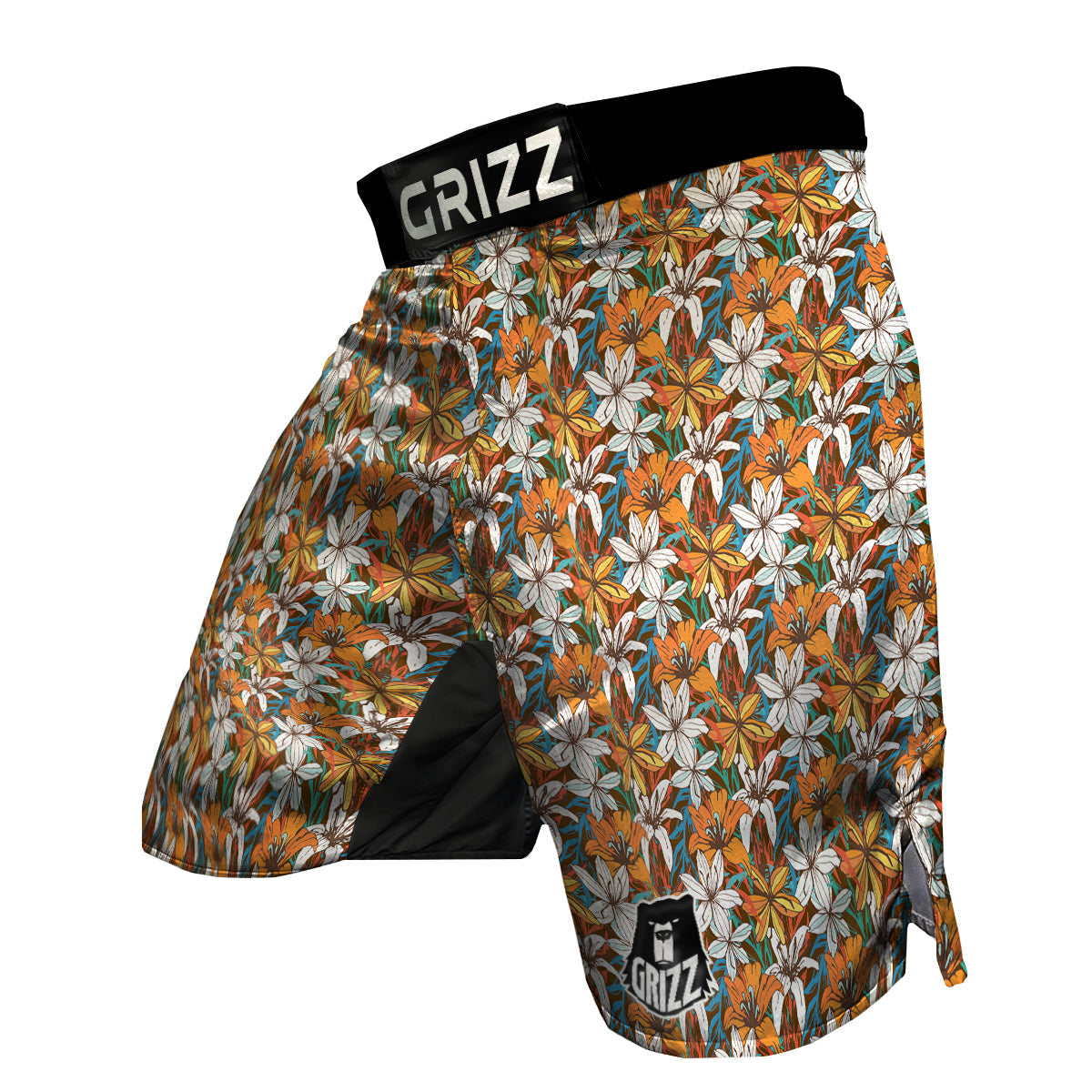 Lily Vintage Color Print Pattern MMA Shorts-grizzshop