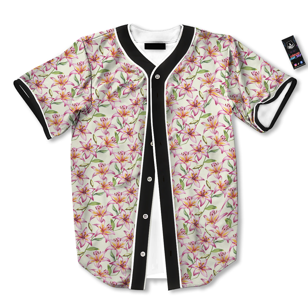 Lily Water Cute Print Pattern Baseball Jersey-grizzshop