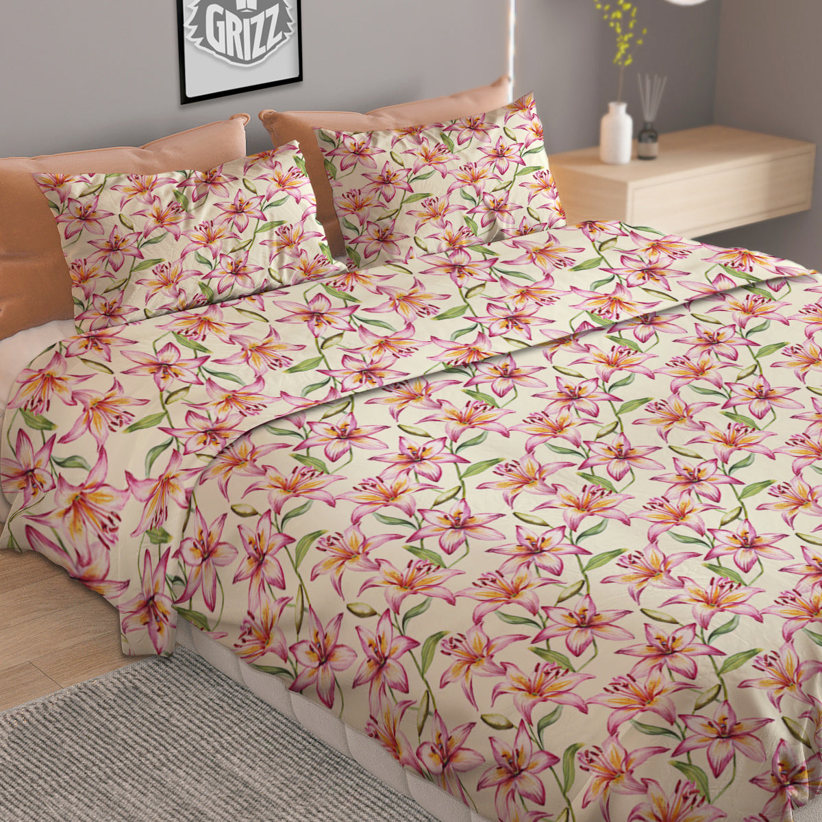 Lily Water Cute Print Pattern Duvet Cover Bedding Set