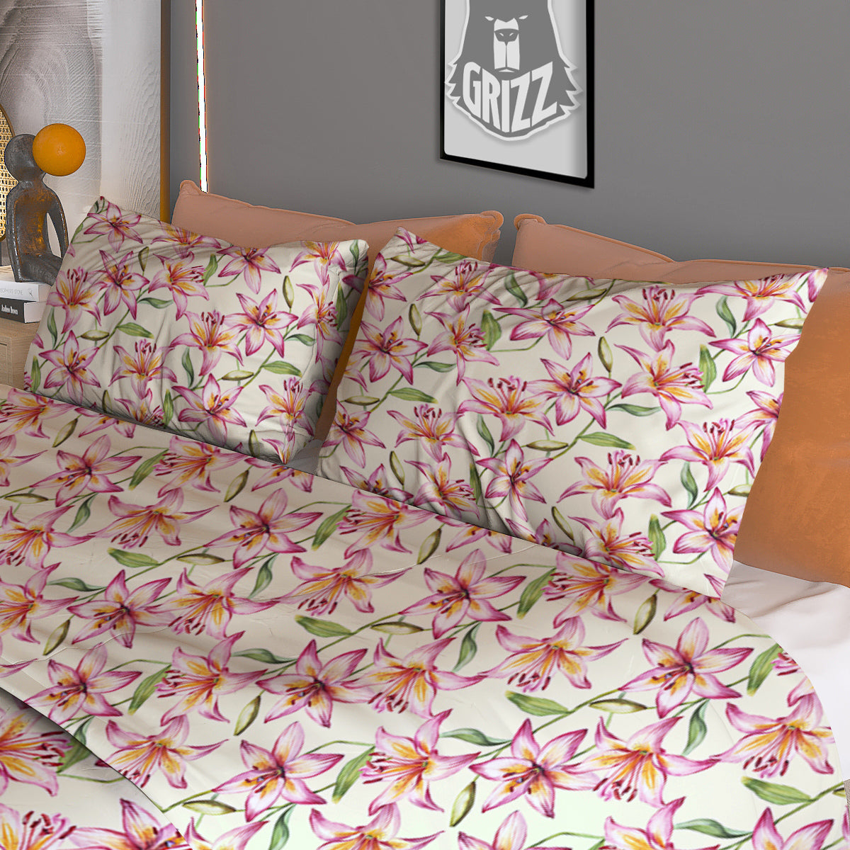 Lily Water Cute Print Pattern Duvet Cover Bedding Set