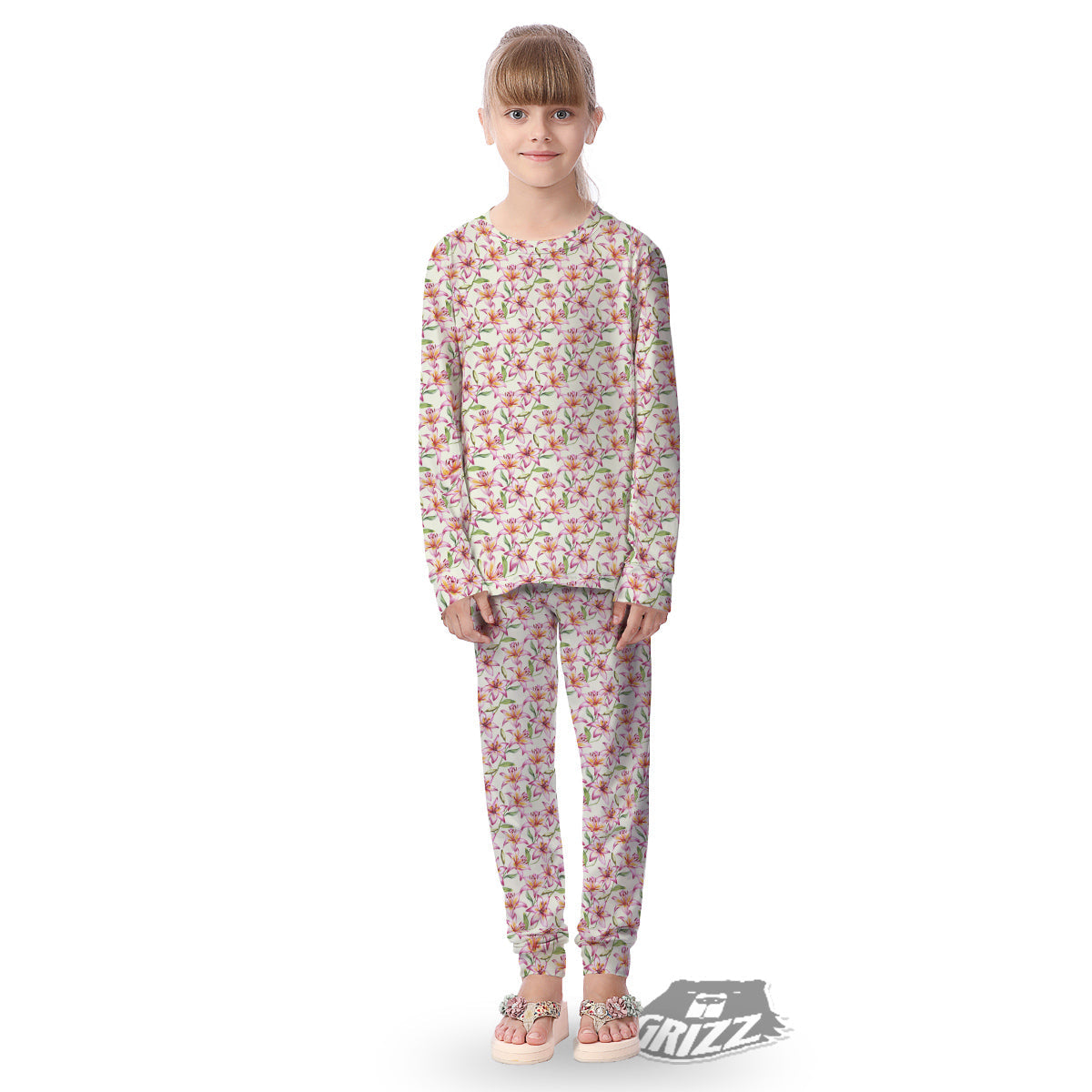 Lily Water Cute Print Pattern Kid's Pajamas-grizzshop