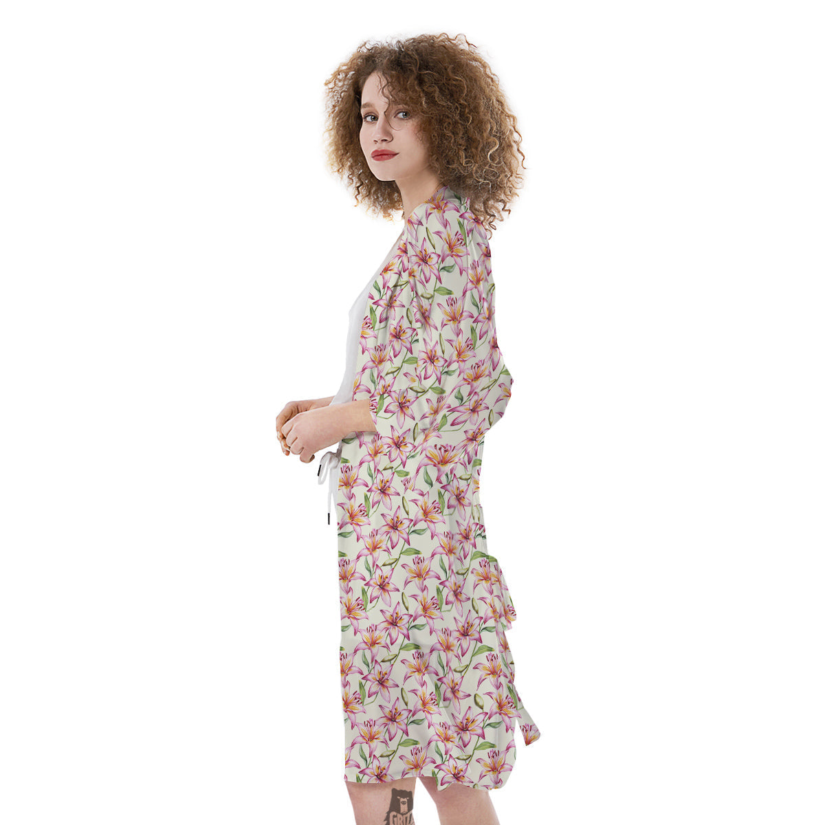 Lily Water Cute Print Pattern Kimono-grizzshop