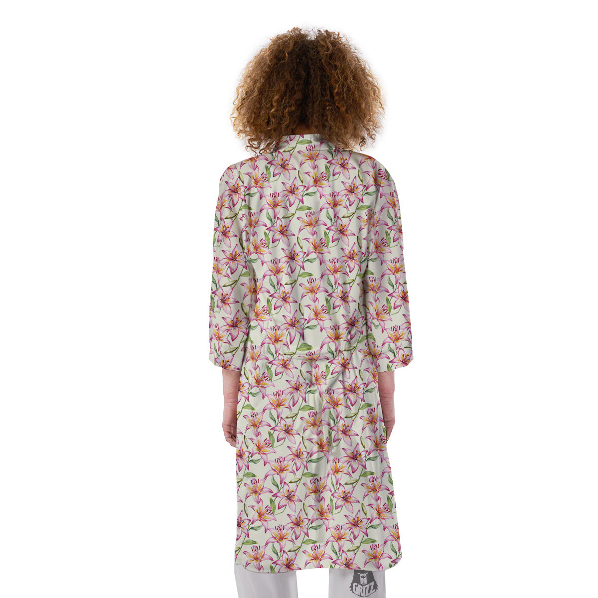 Lily Water Cute Print Pattern Kimono-grizzshop