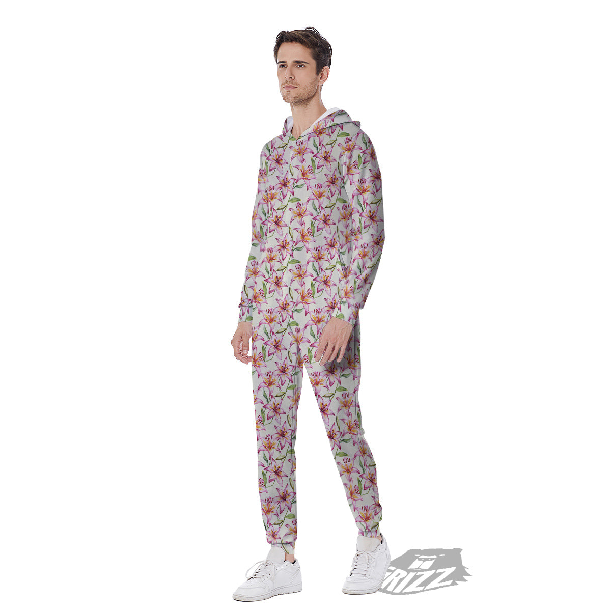 Lily Water Cute Print Pattern Men's Jumpsuit-grizzshop