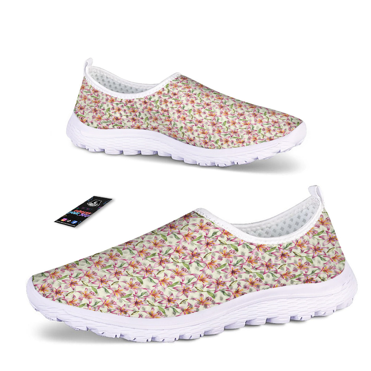 Lily Water Cute Print Pattern Nurse Shoes-grizzshop