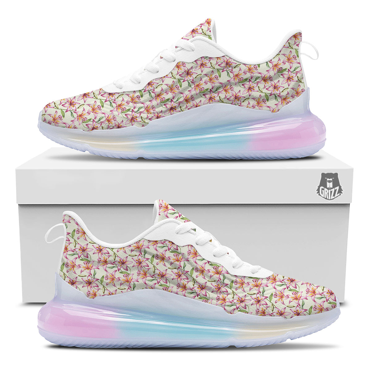 Lily Water Cute Print Pattern Running Sneakers-grizzshop