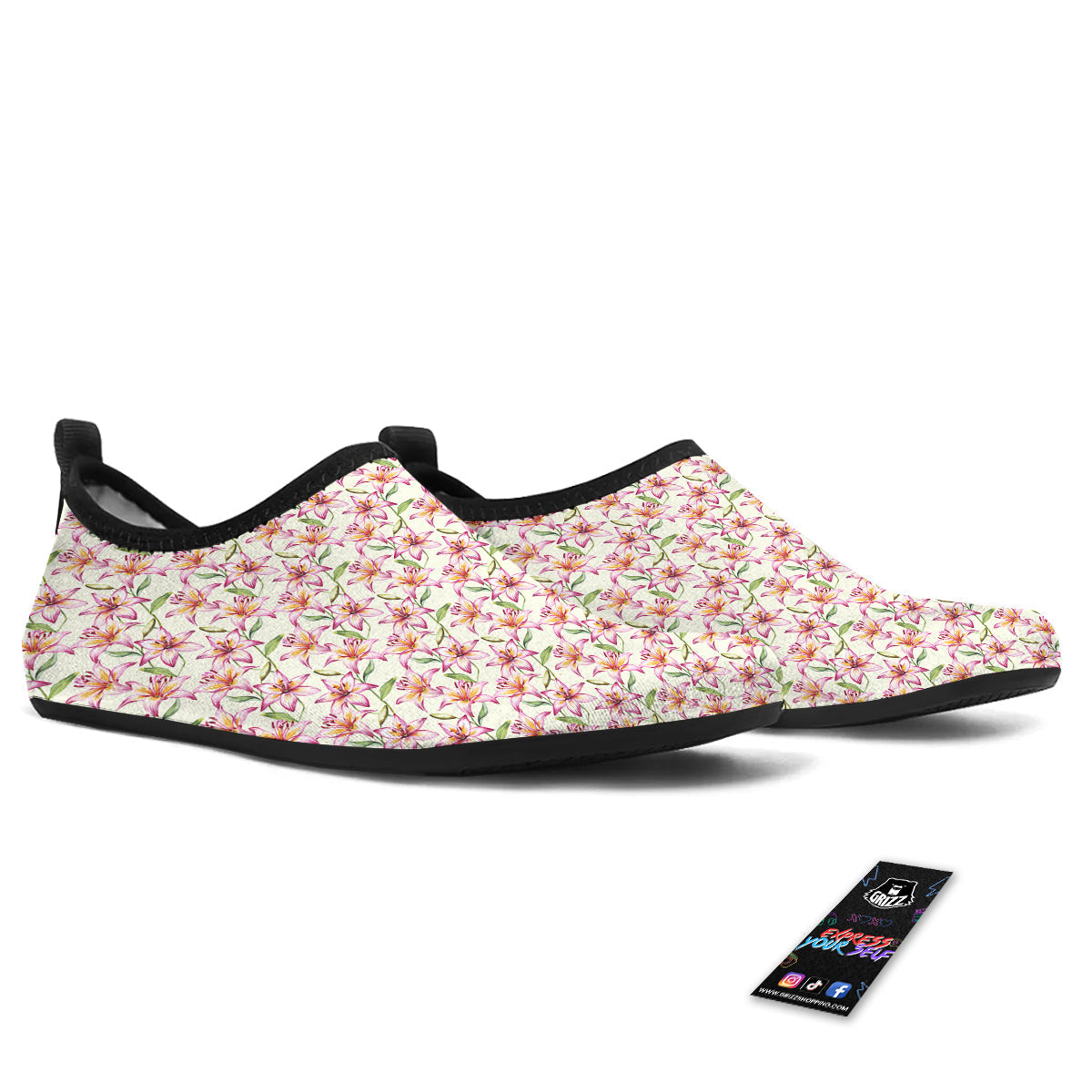 Lily Water Cute Print Pattern Water Shoes-grizzshop
