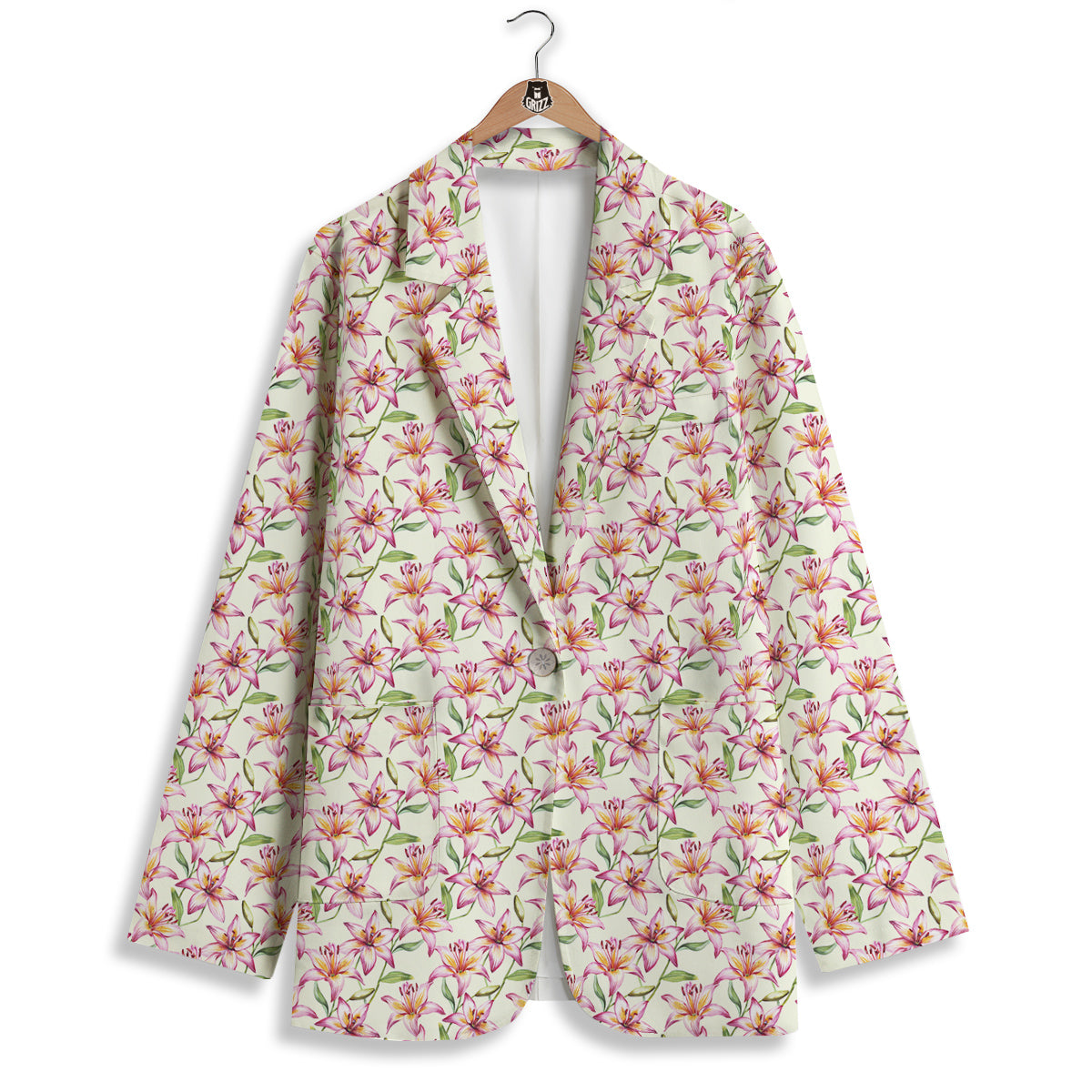 Lily Water Cute Print Pattern Women's Blazer-grizzshop