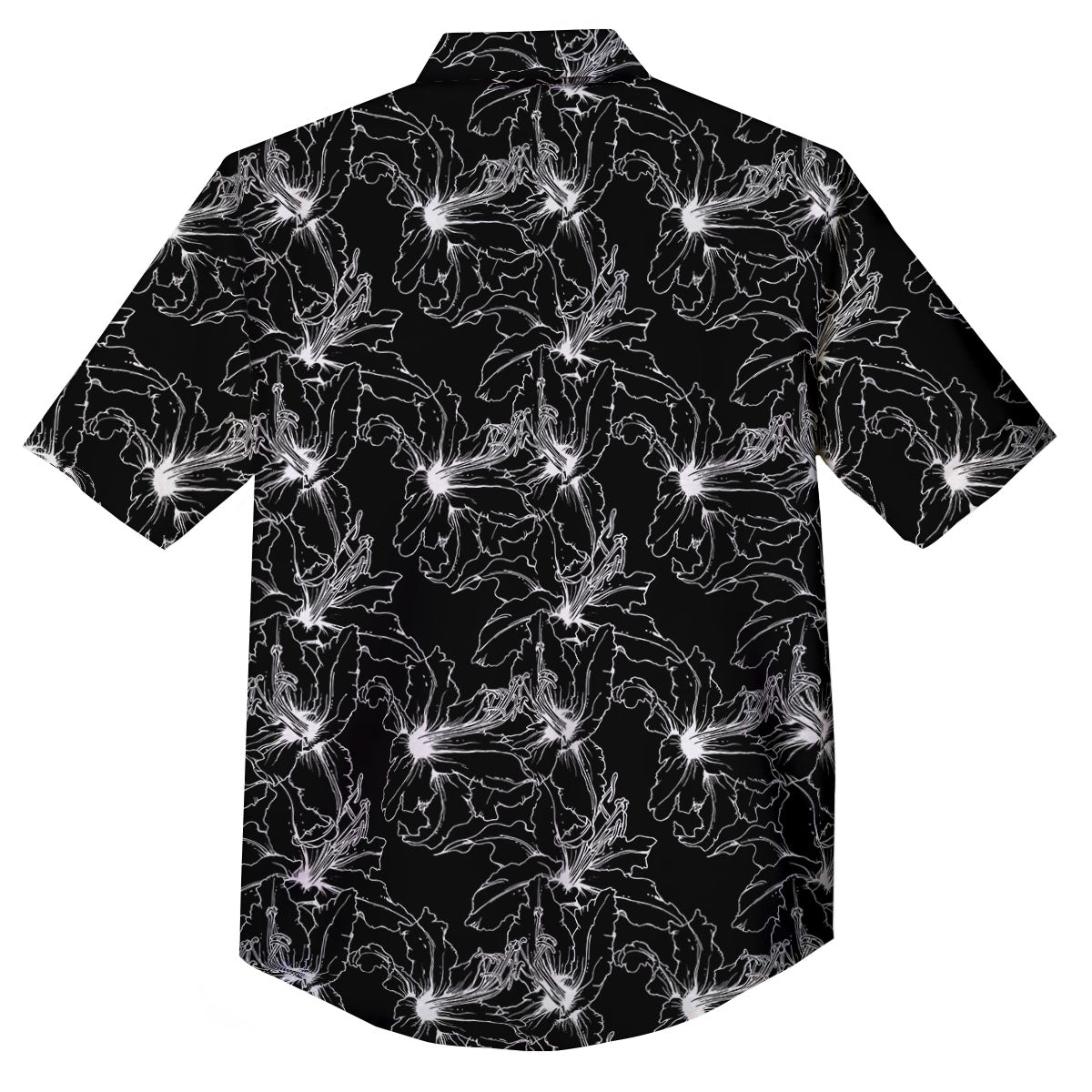 Lily White And Black Print Pattern Button Up Shirt-grizzshop