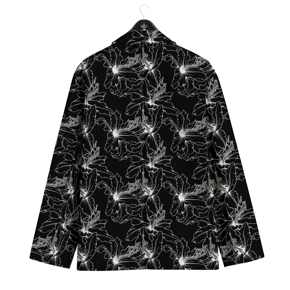 Lily White And Black Print Pattern Men's Sport Coat-grizzshop