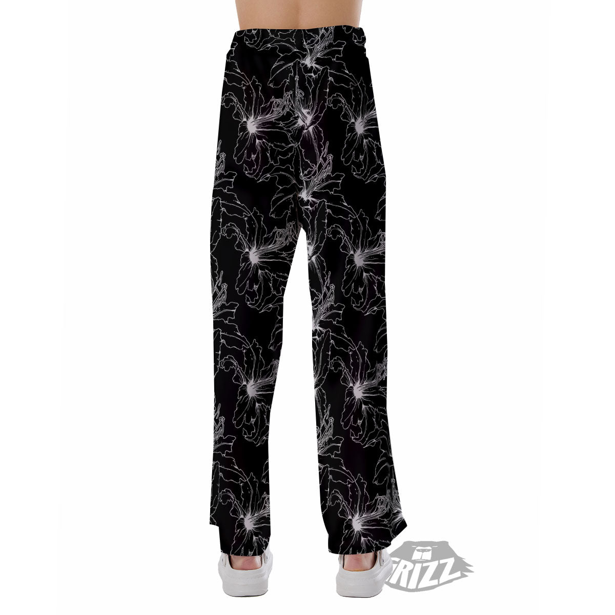 Lily White And Black Print Pattern Pajama Pants-grizzshop