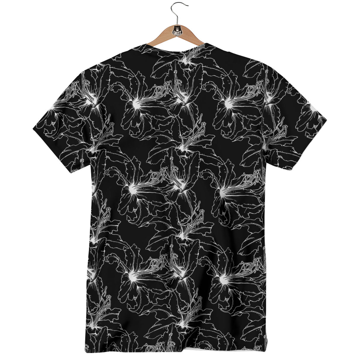 Lily White And Black Print Pattern T-Shirt-grizzshop