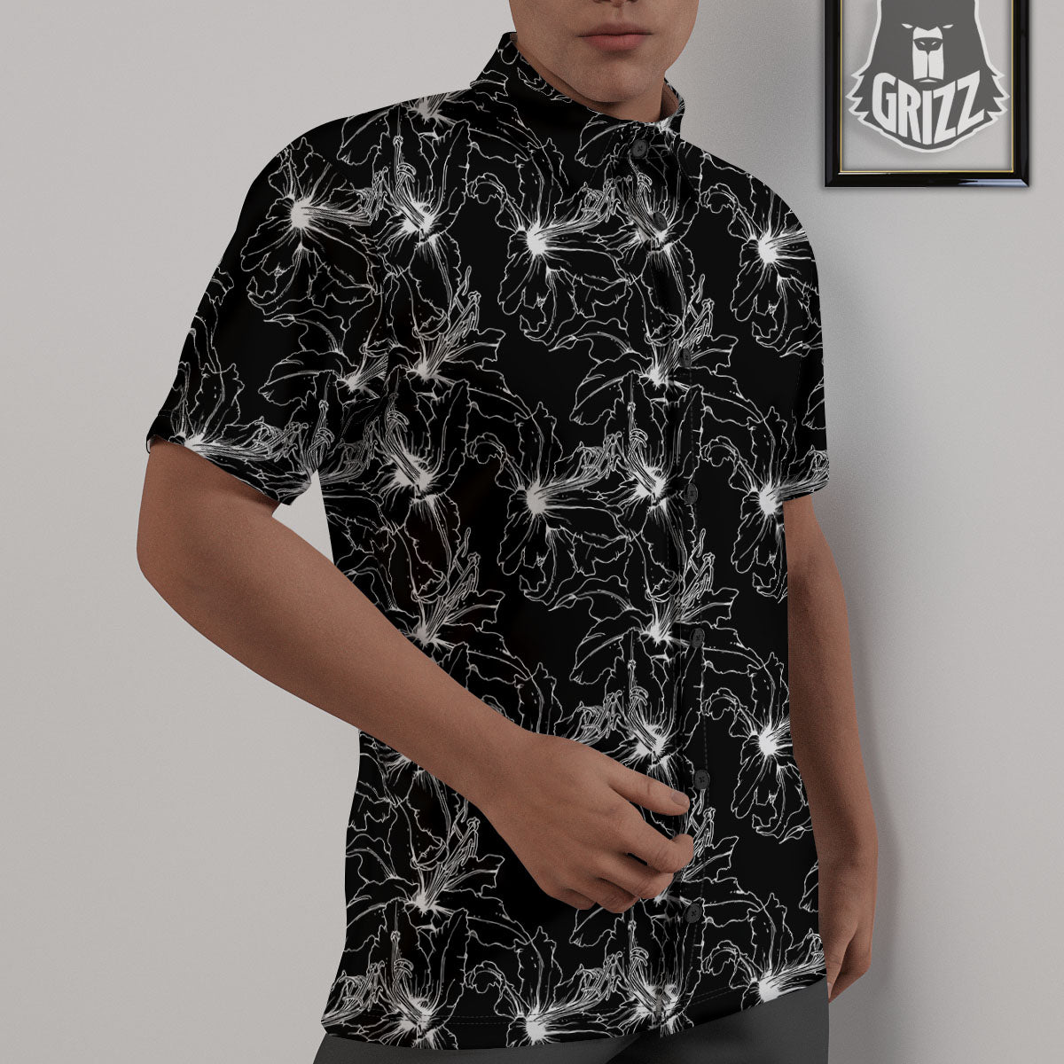 Lily White And Black Print Pattern Untucked Shirts-grizzshop
