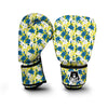 Lily Yellow Print Pattern Boxing Gloves-grizzshop