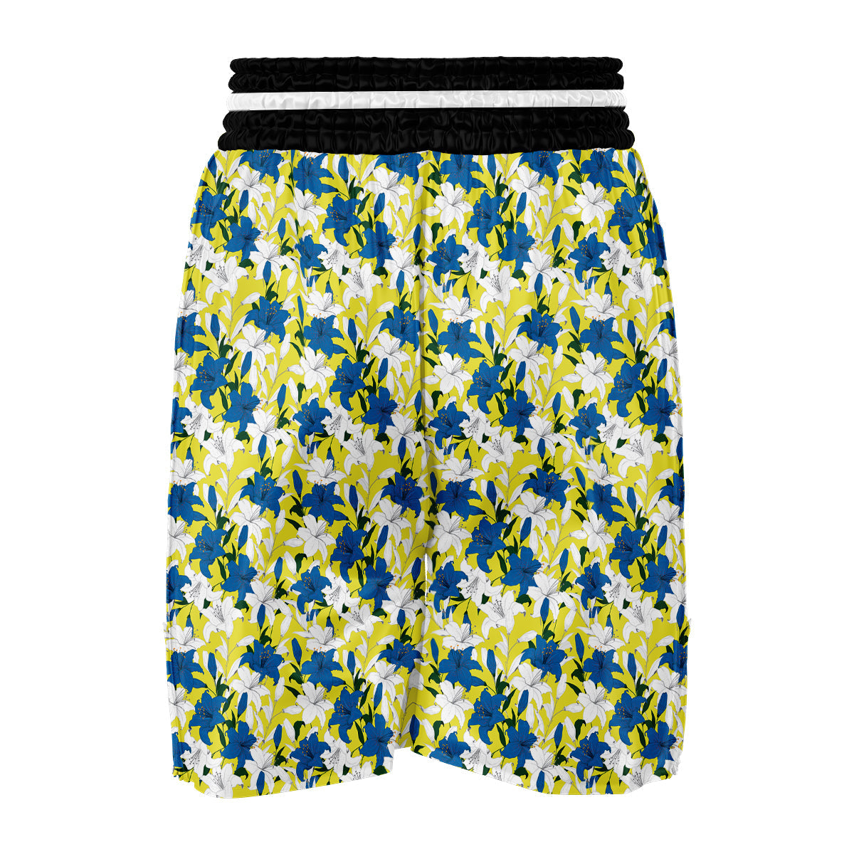 Lily Yellow Print Pattern Boxing Shorts-grizzshop
