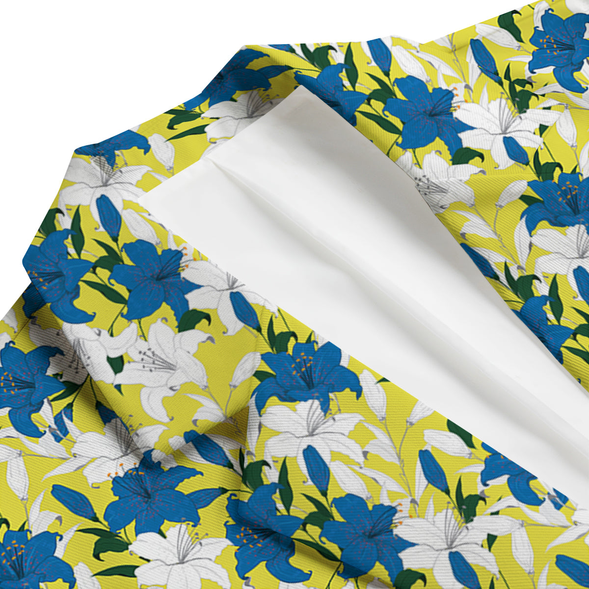 Lily Yellow Print Pattern Men's Blazer-grizzshop