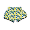 Lily Yellow Print Pattern Muay Thai Boxing Shorts-grizzshop