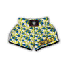 Lily Yellow Print Pattern Muay Thai Boxing Shorts-grizzshop