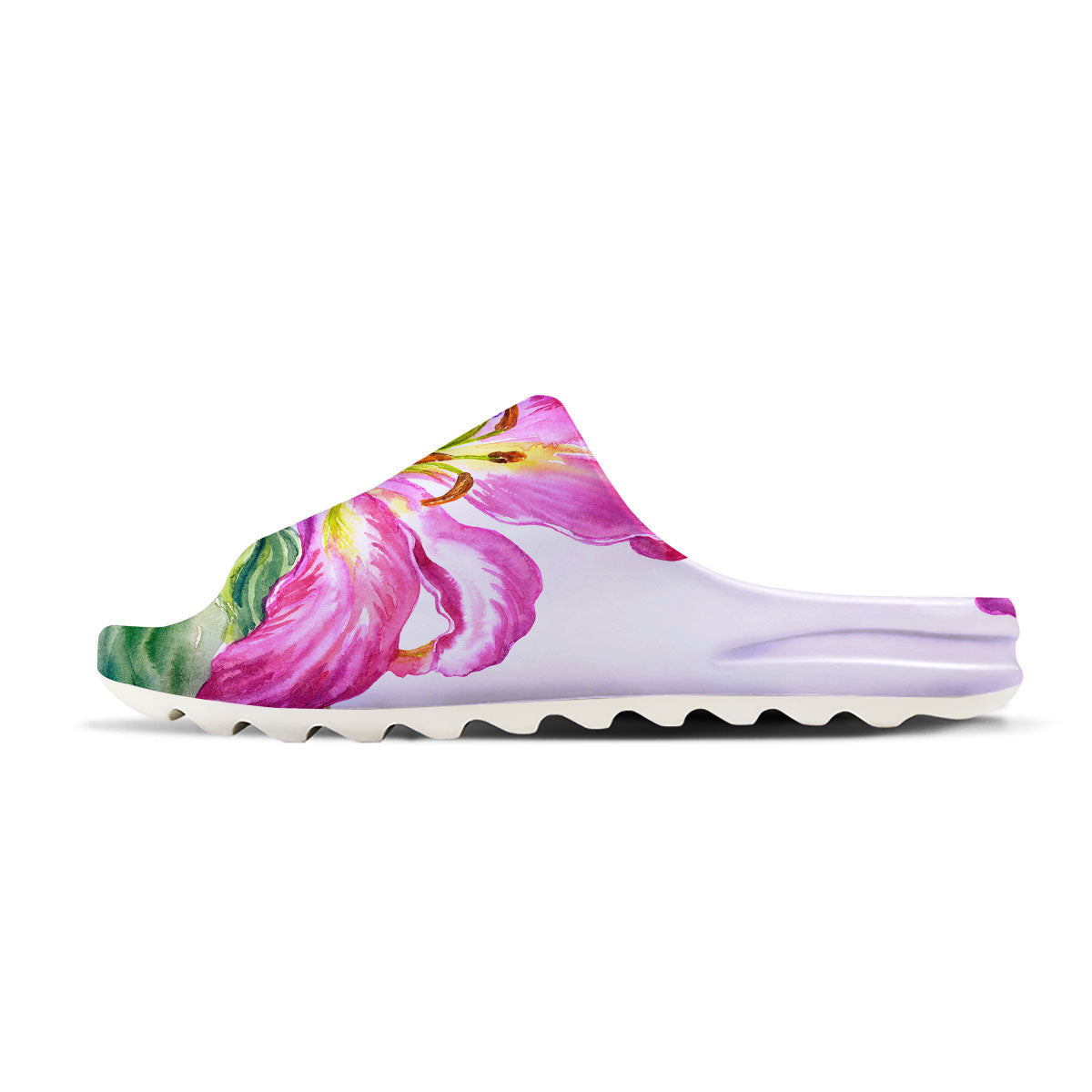 Lily Pink Watercolor Print Sandals-grizzshop