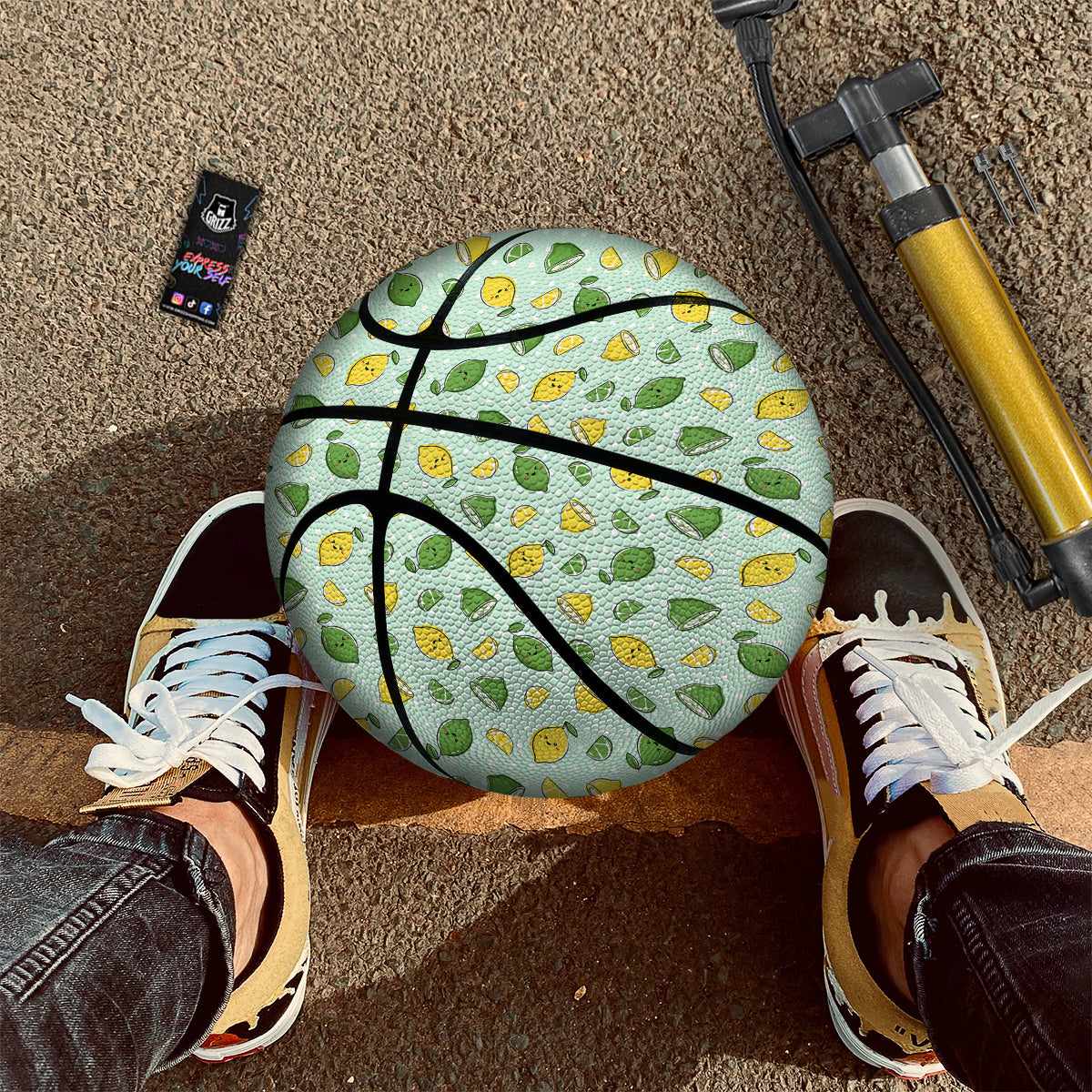 Lime Cute Print Pattern Basketball-grizzshop