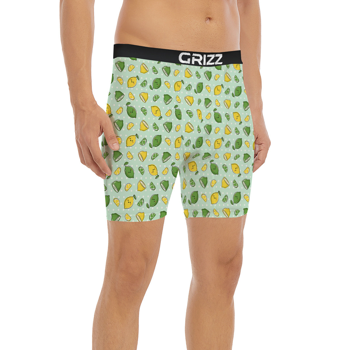 Lime Cute Print Pattern Boxer Briefs-grizzshop