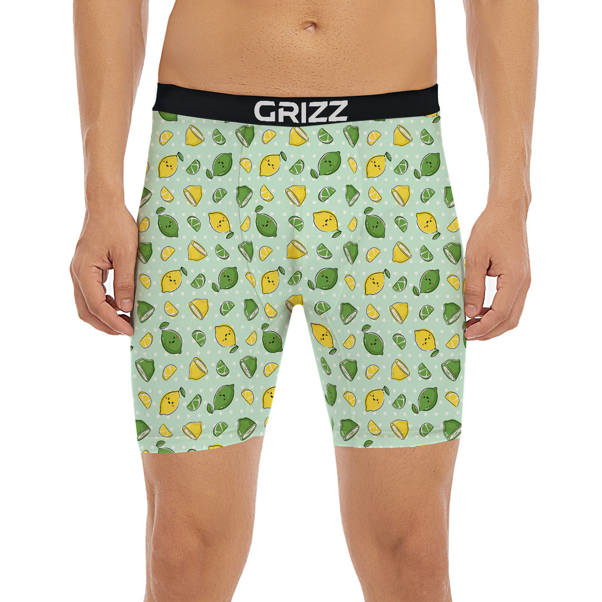 Lime Cute Print Pattern Boxer Briefs-grizzshop