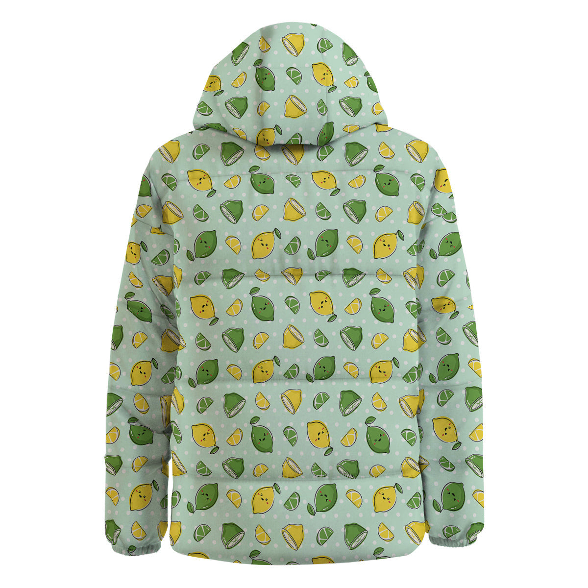 Lime Cute Print Pattern Down Jacket-grizzshop