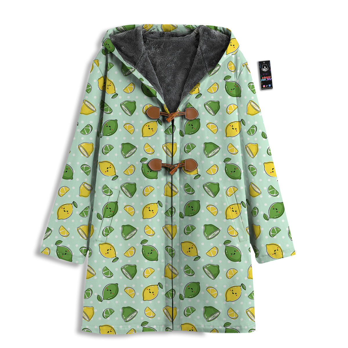 Lime Cute Print Pattern Men's Windbreaker Jacket-grizzshop