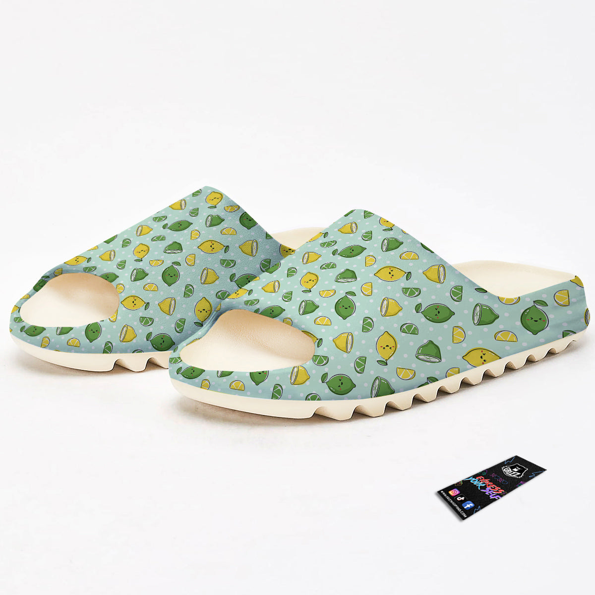Lime Cute Print Pattern Sandals-grizzshop
