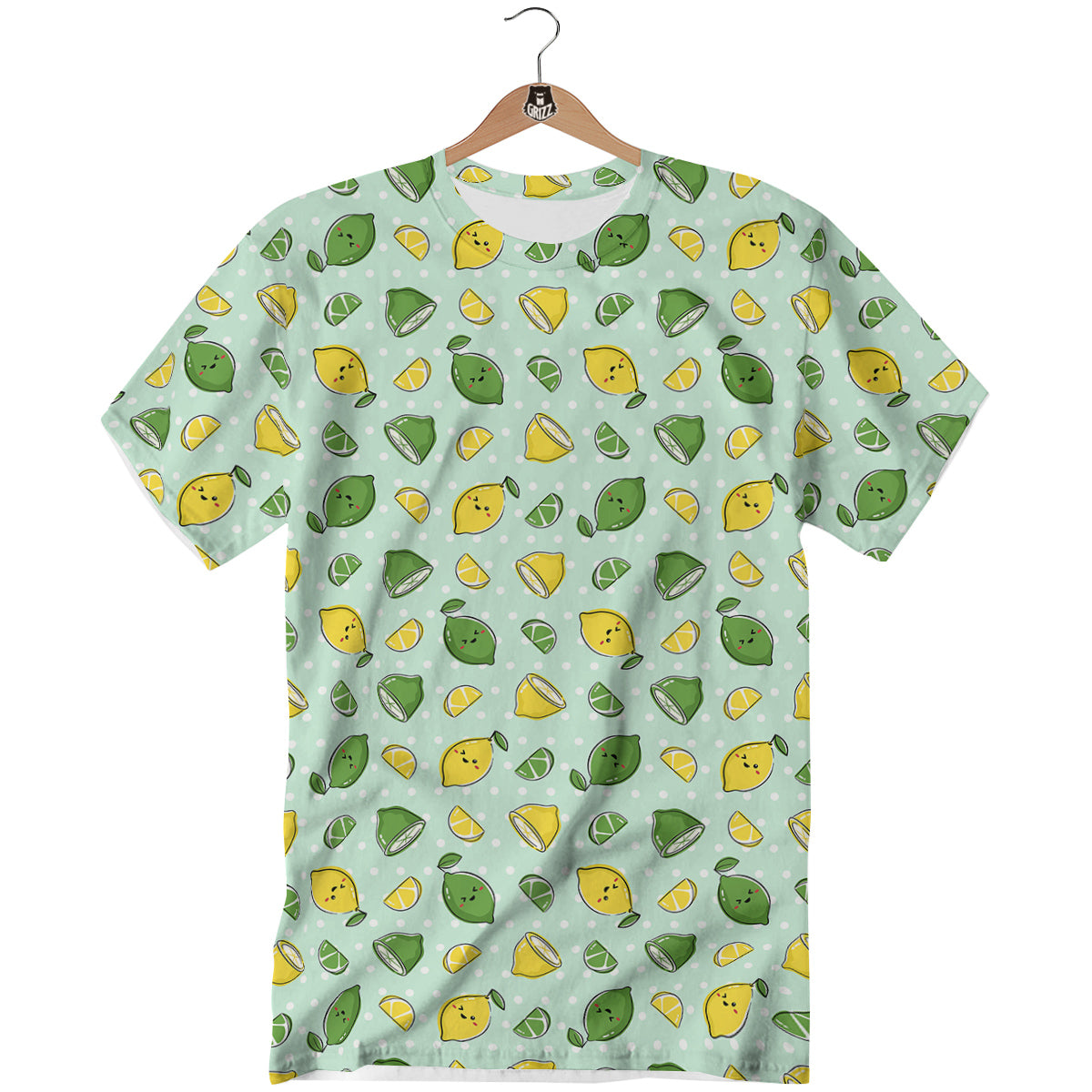 Lime Cute Print Pattern T-Shirt-grizzshop