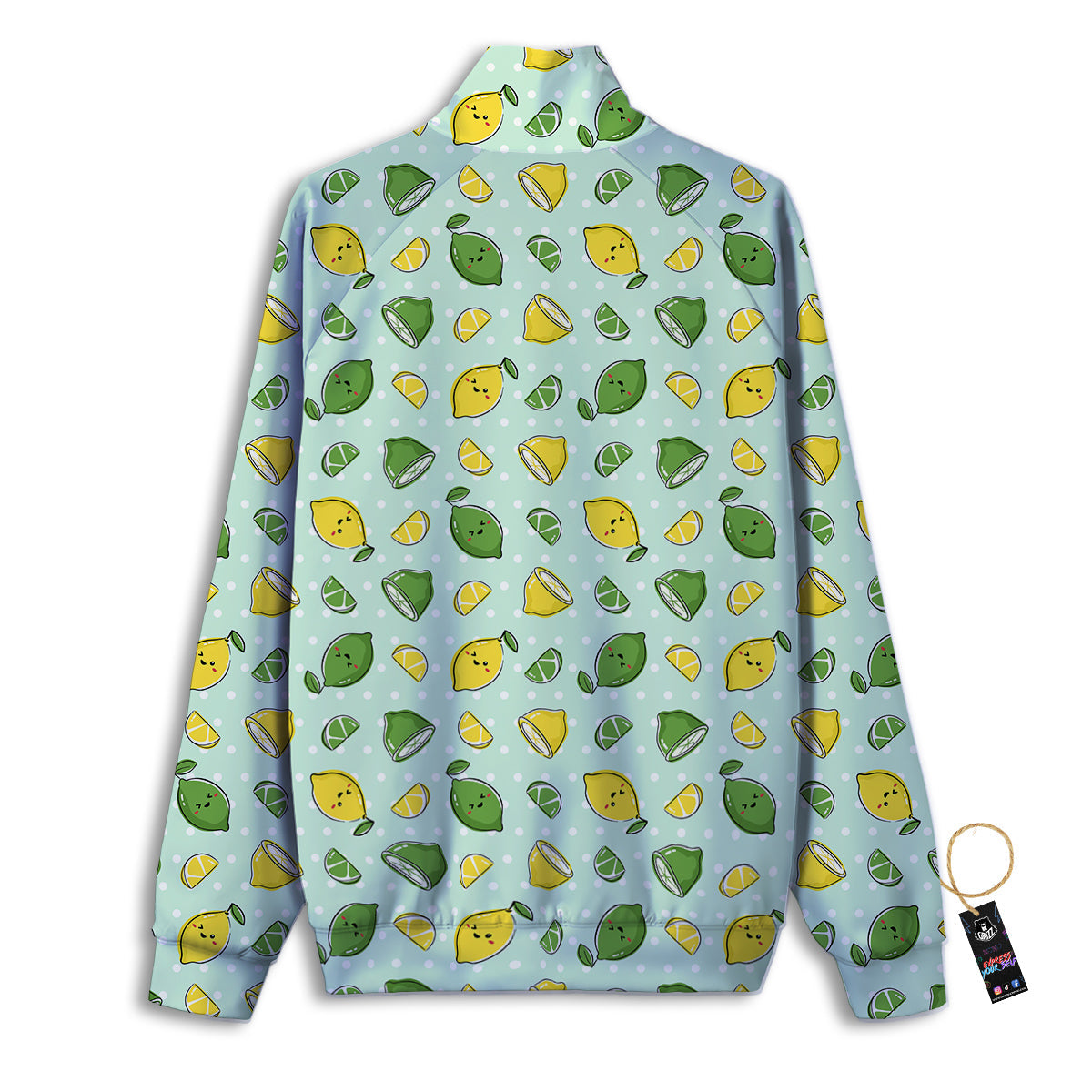 Lime Cute Print Pattern Track Jacket-grizzshop