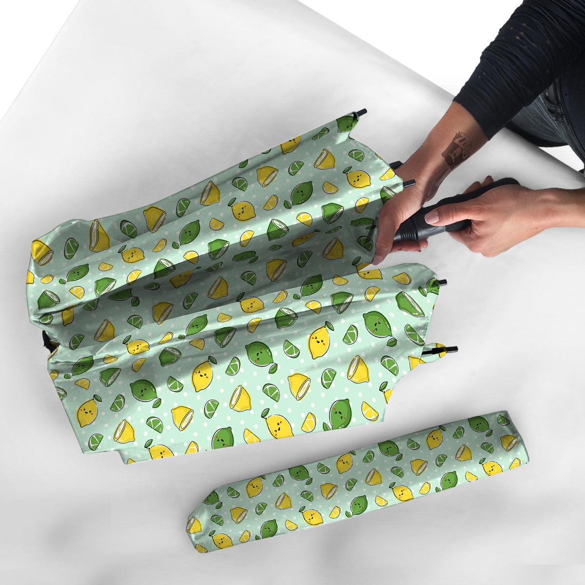 Lime Cute Print Pattern Umbrella-grizzshop