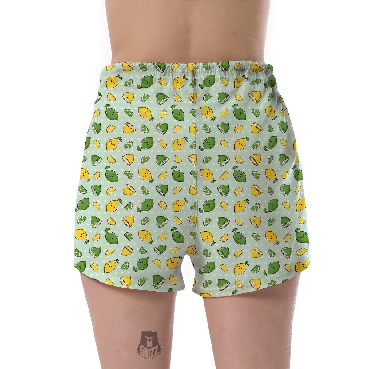 Lime Cute Print Pattern Women's Shorts-grizzshop