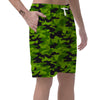 Lime Green Camo Print Men's Shorts-grizzshop