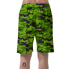 Lime Green Camo Print Men's Shorts-grizzshop