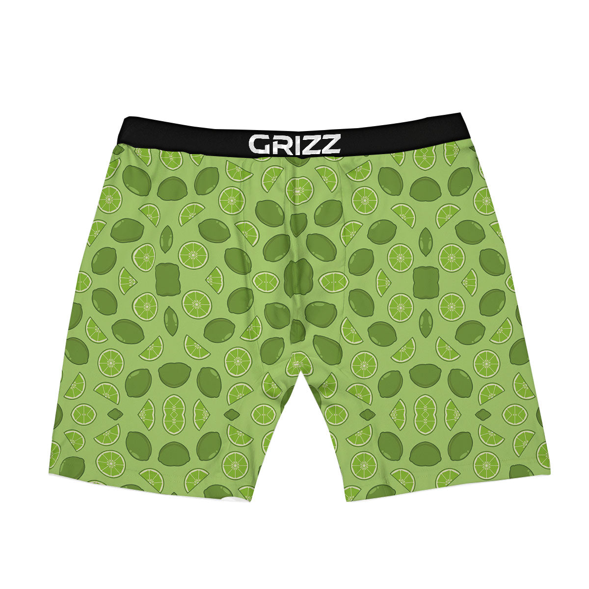 Lime Green Print Pattern Boxer Briefs-grizzshop