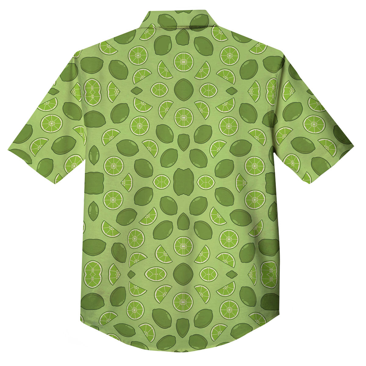 Lime Green Print Pattern Button Up Shirt-grizzshop